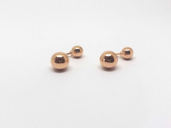 Auksiniai auskarai su užsukamais burbulais