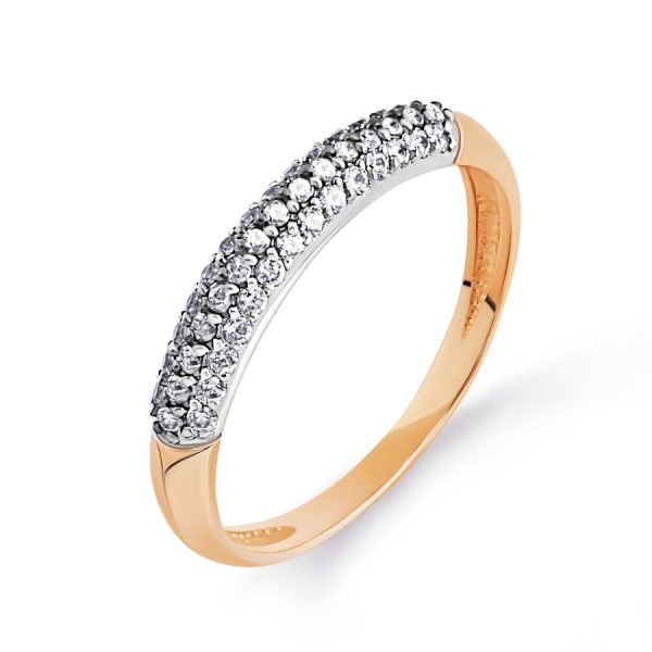 Auksinis žiedas su cirkoniais 17.5 dydis