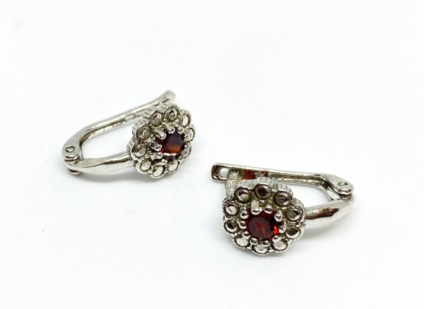 Sidabriniai auskarai "Gėlytės" su cirkoniu