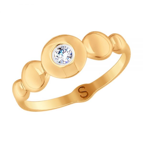 Auksinis žiedas su cirkoniu 17.5 dydis