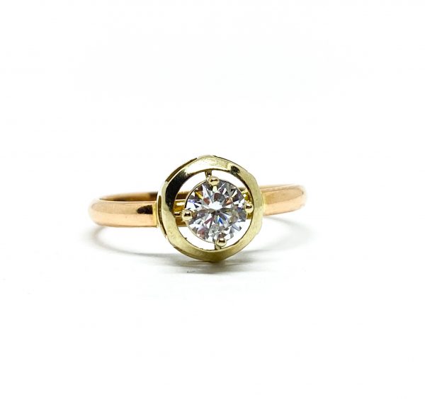 Auksinis žiedas su cirkoniu 17,5 dydis