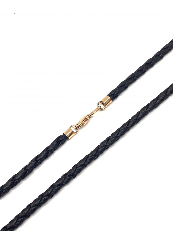 Odinė grandinėlė su raudono aukso užsegimu 50 cm