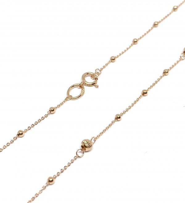 Auksinė grandinėlė su burbuliukais, 50 cm