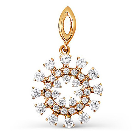 Auksinis pakabukas "Saulė" su Swarovski cirkoniais