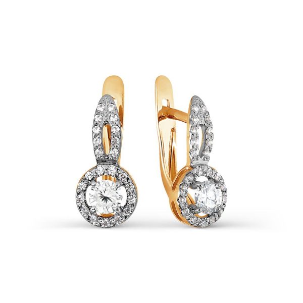 Auksiniai auskarai su Swarovski cirkoniais