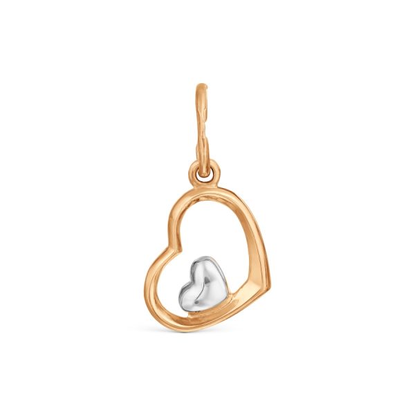 Karatov auksinis pakabukas "Dvi širdelės"