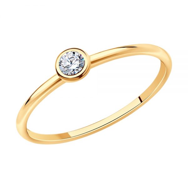 Sokolov sidabrinis žiedas su cirkoniais 16 dydis