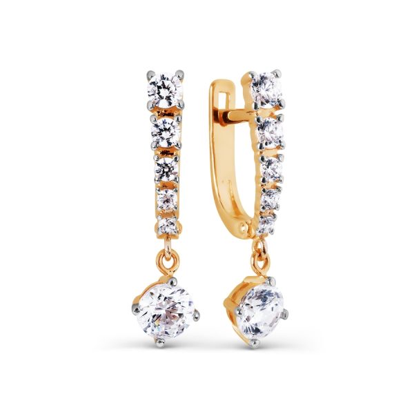 Karatov auksiniai auskarai su Swarovski cirkoniais