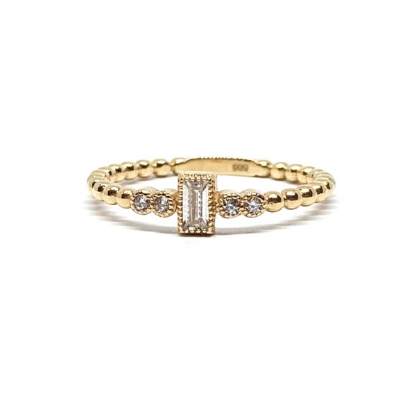 Auksinis žiedas su cirkoniais 17 dydis