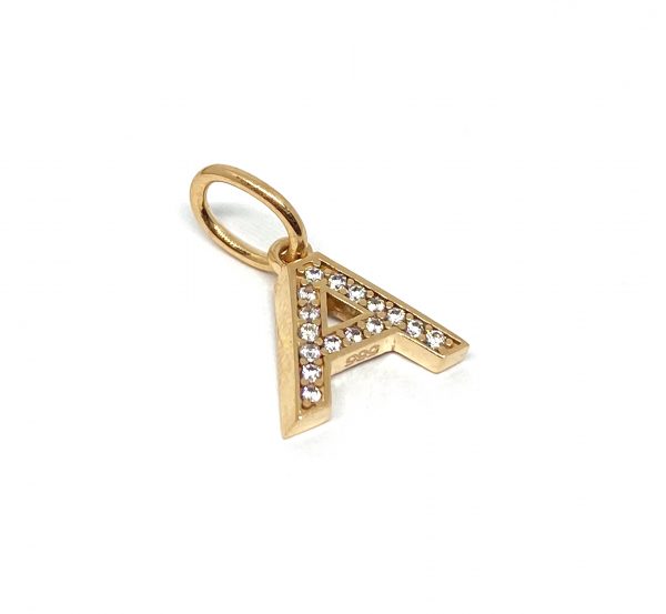 Auksinė raidė su cirkoniu "A"