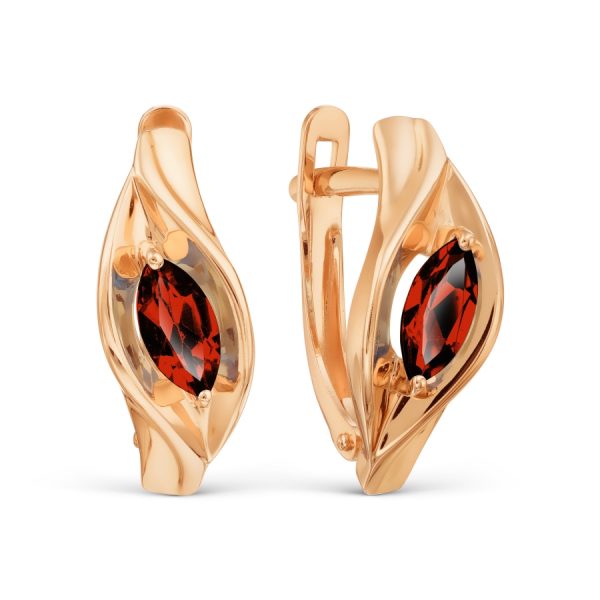 Karatov auksiniai auskarai su granatu