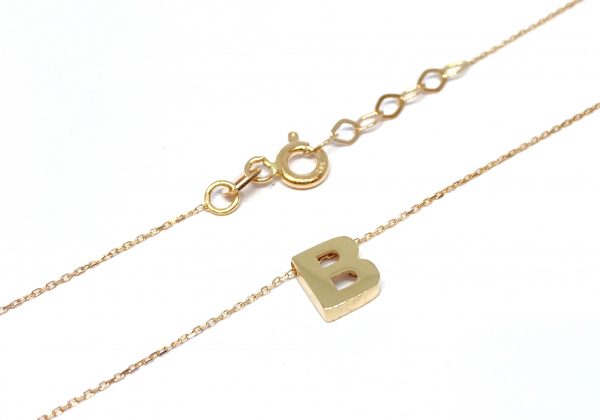 Auksinė grandinėlė su raide "B" 42-44 cm