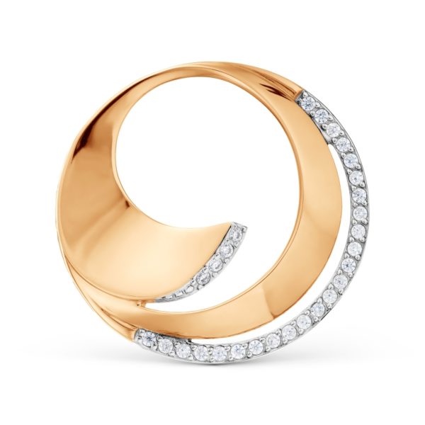 Karatov apvalus auksinis pakabukas su cirkoniais