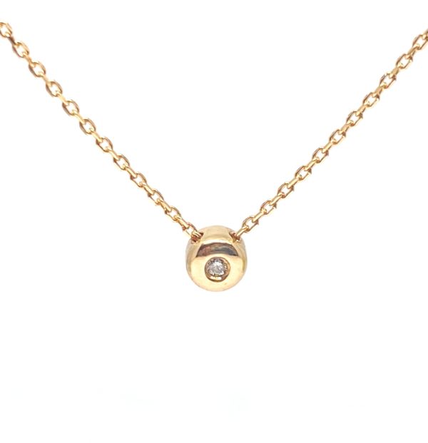 Minimalistinė auksinė grandinėlė su briliantu 0,01 ct