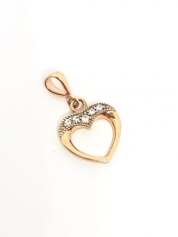 Auksinis pakabukas "Širdelė" su cirkoniais