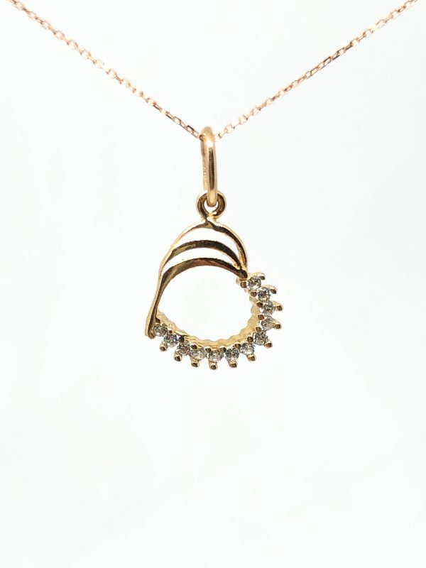 Auksinis pakabukas "Širdelė" su cirkoniais