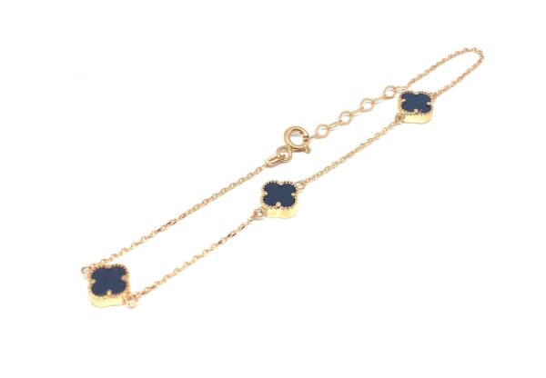 Auksinė apyrankė su oniksais 17-18,5 cm