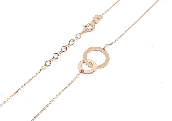 Auksinė grandinėlė su pakabuku " Du žiedai"