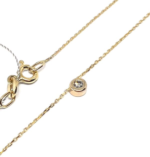 Minimalistinė grandinėlė su 0,05 сt briliantu (pagal užs.)