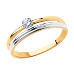 Auksinis žiedas su cirkoniu 17,5 mm