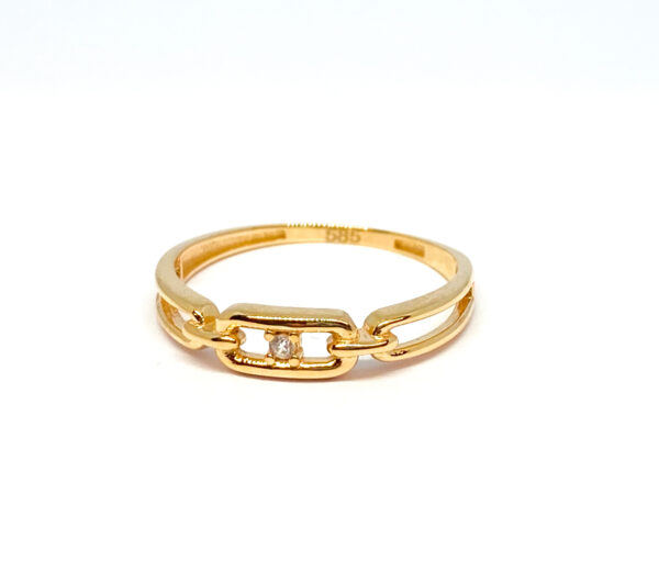 Auksinis žiedas su cirkoniu 17 dydis