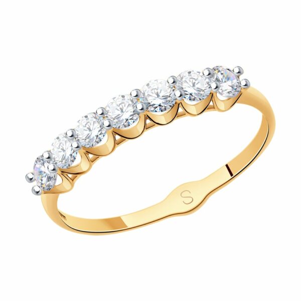 Auksinis žiedas su cirkoniais 18,5 mm