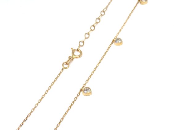 Auksinis kolje su 7 širdelėmis 42-45 cm