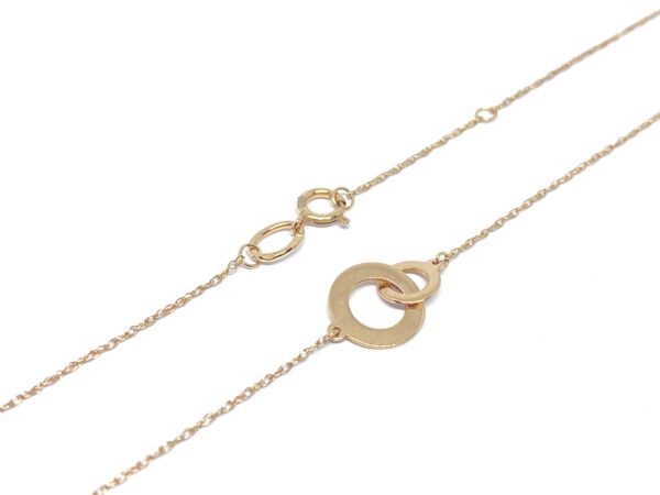 Auksinė grandinėlė su pakabuku ”Du žiedai”