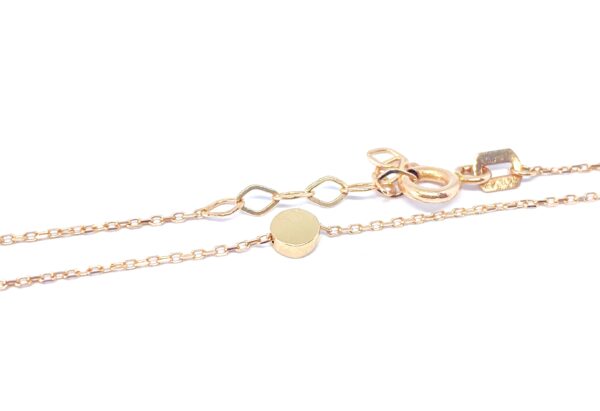 Minimalistinė auksinė apyrankė su apvaliu pakabuku 17-19 cm