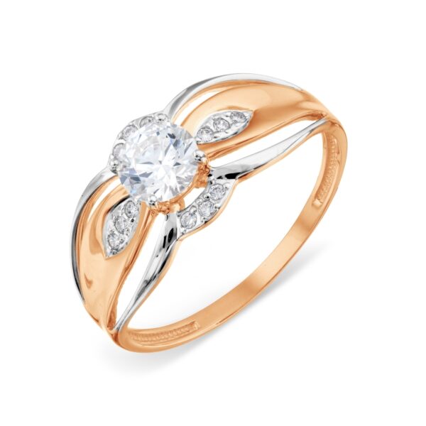 Auksinis žiedas su cirkoniais 18.5 dydis