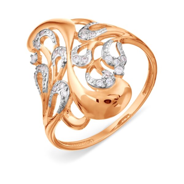 Auksinis žiedas su cirkoniais 18.5 dydis