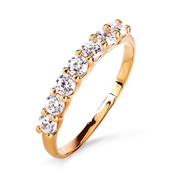 Auksinis žiedas su cirkoniais 17.5 dydis