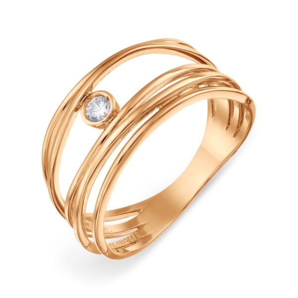 Auksinis žiedas su cirkoniu 17 dydis