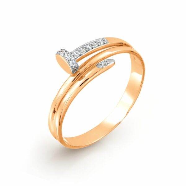 Auksinis žiedas "Vinis" su cirkoniais 17 dydis