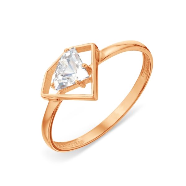 Auksinis žiedas "Deimantas" su cirkoniu 17 dydis