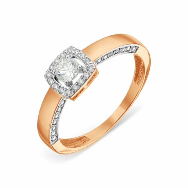 Auksinis žiedas su cirkoniais 17 dydis