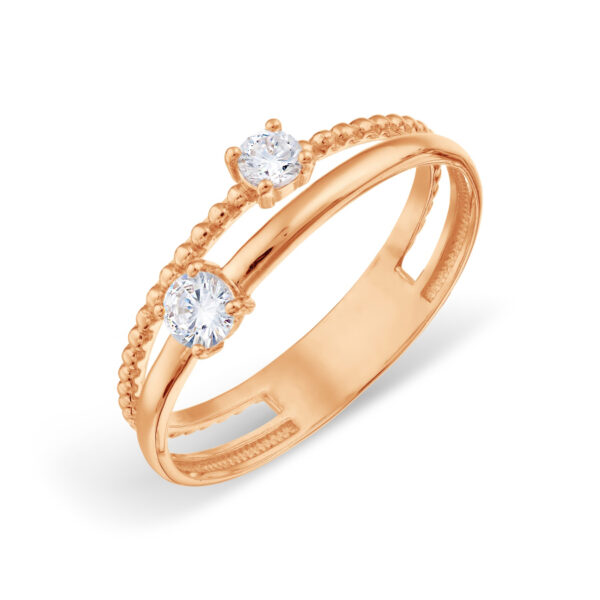 Auksinis žiedas su cirkoniais 17.5 dydis