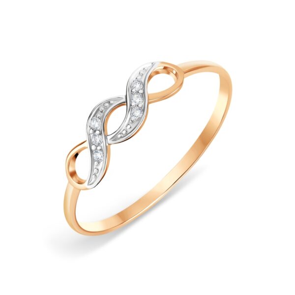 Auksinis žiedas su cirkoniais 17.5 dydis