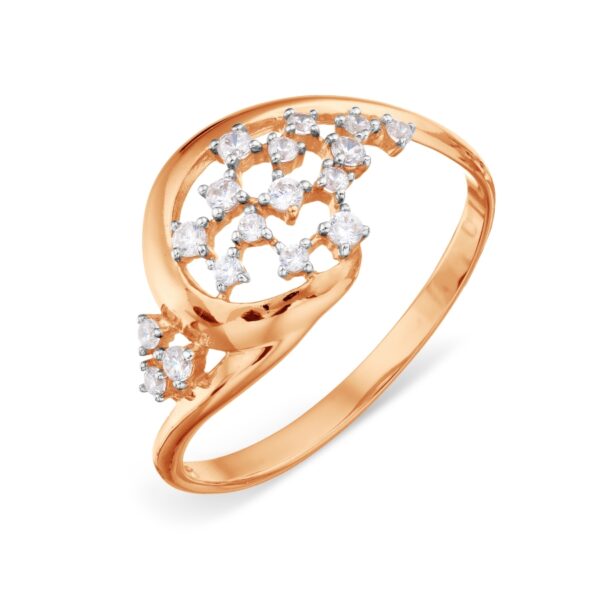 Auksinis žiedas su cirkoniais 17.5 dydis