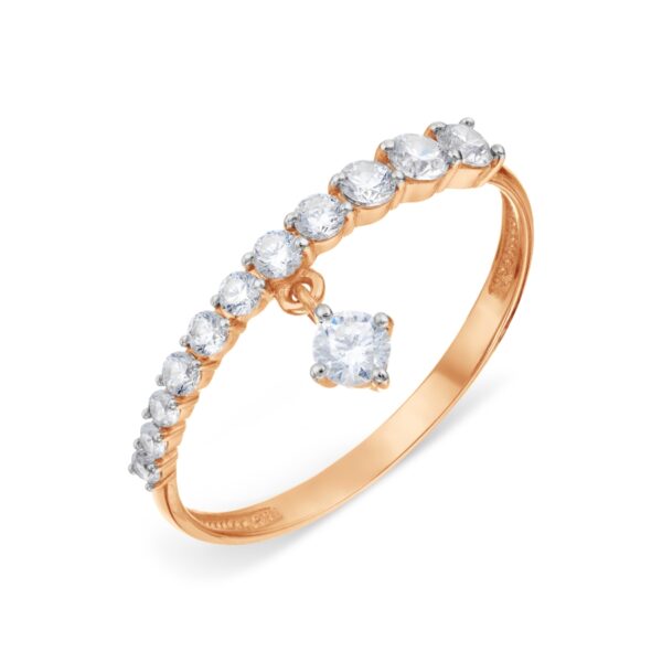 Auksinis žiedas su cirkoniais 17.5 dydis