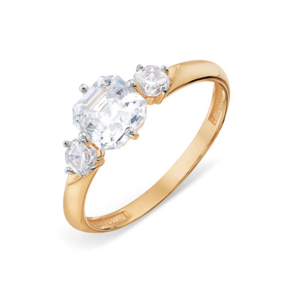 Auksinis žiedas su cirkoniais 18.5 dydis