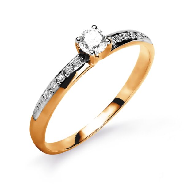 Auksinis žiedas su cirkoniais 17 dydis