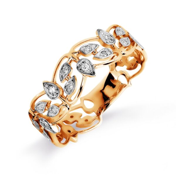 Auksinis žiedas su cirkoniais 17 dydis