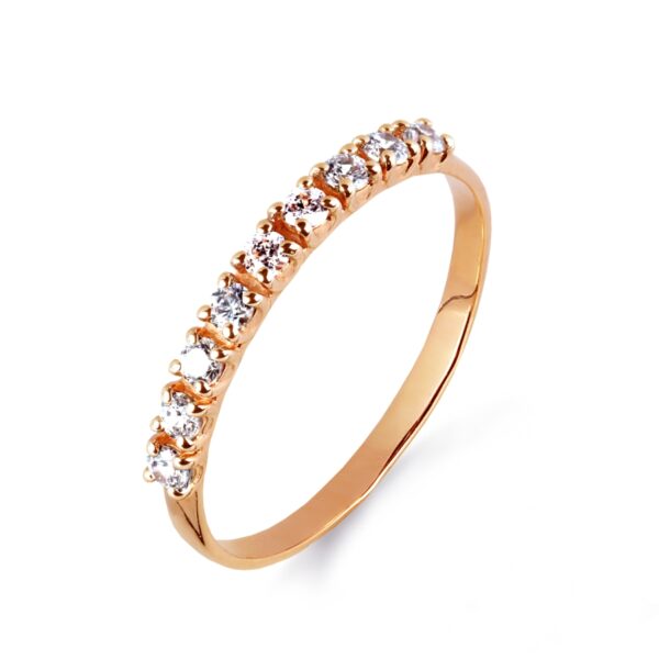 Auksinis žiedas su cirkoniais 17.5 dydis