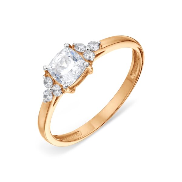 Auksinis žiedas su cirkoniais 18.5 dydis