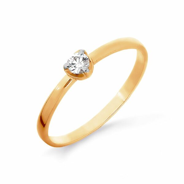 Auksinis žiedas su cirkoniu 17 dydis