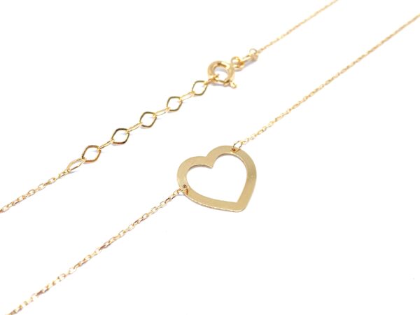 Auksinė grandinėlė su širdele 40-44 cm