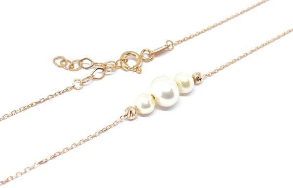Auksinė grandinėlė su perlais 42-44 cm