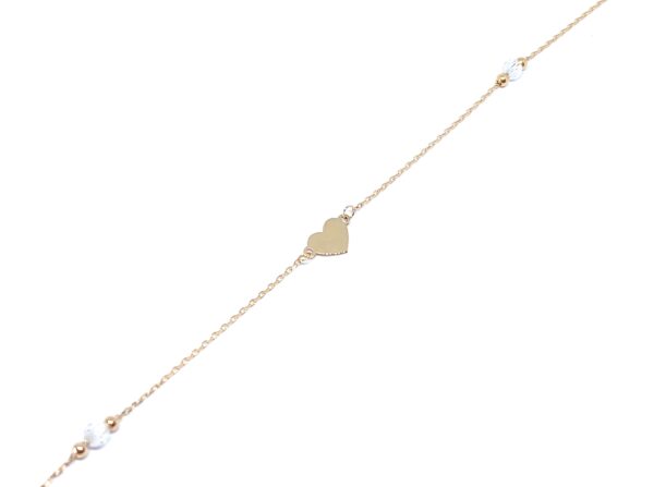 Auksinė apyrankė su širdele 17-18,5 cm