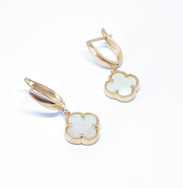 Auksiniai auskarai su perlamutru